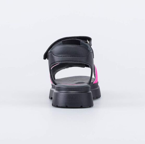 623027-21 Летние сандалии на липучках для девочки черный фото №5