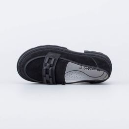 632342-21 Чёрные лоуферы для девочки для девочки черный фото №4