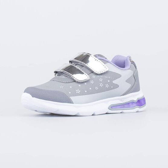 544205-74 Кроссовки SoftShell с подсветкой для девочки серый