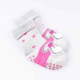 07842353-40 Носки детские с тормозами махровые Мышка для девочки разноцветный
