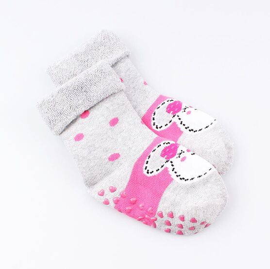 07842353-40 Носки детские с тормозами махровые Мышка для девочки разноцветный