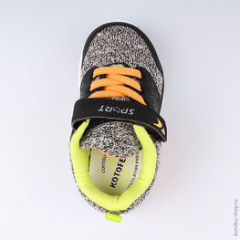 144095-71 Кроссовки с LED-подсветкой на подошве для мальчики чер-ора фото №4