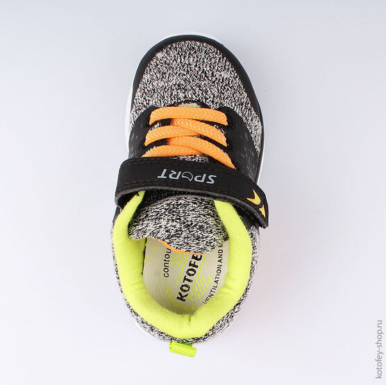 144095-71 Кроссовки с LED-подсветкой на подошве для мальчики чер-ора фото №4