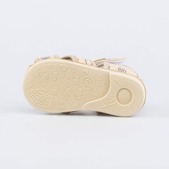 221160-71 Сандалии на липучке Зверята для мальчики бежевый фото №3