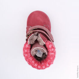 152185-52 Сапожки для девочки бордовый фото №4