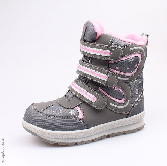 654936-41 Мембранные ботинки для девочки сер-роз