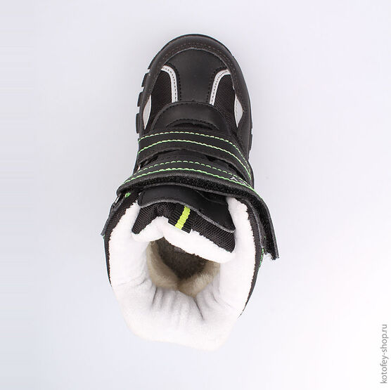 454970-42 Мембранные ботинки для мальчики чер-зел фото №4