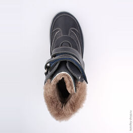 752097-51 Зимние ботинки на липучках для мальчики синий фото №4