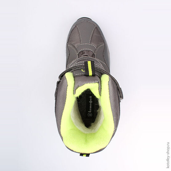 654951-42 Мембранные ботинки для мальчики сер-жел фото №4