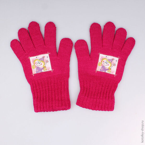 07822088-10 Перчатки однослойные фуксия для девочки фуксия фото №2