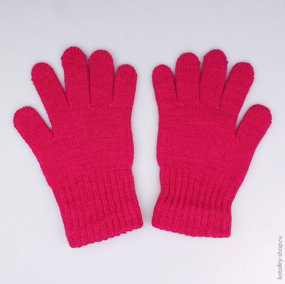 07822088-10 Перчатки однослойные фуксия для девочки фуксия