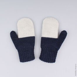 07721100-00 Варежки двухслойные синие для мальчики светло-синий фото №2