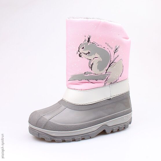 464036-41 Сноубутсы для девочки сер-роз