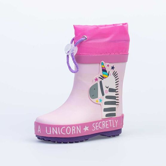 166107-11 Резиновые сапоги Единорог для девочки розовый