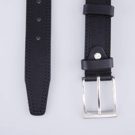 03704020-11 Ремень кожаный для мальчика Черный для мальчики черный фото №3