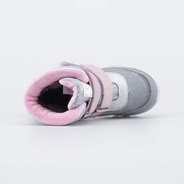 254826-42 Мембранные ботинки на липучках для девочки сер-роз фото №4