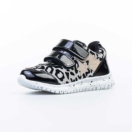 344335-71 Кроссовки для девочки Леопардовый принт для девочки черный