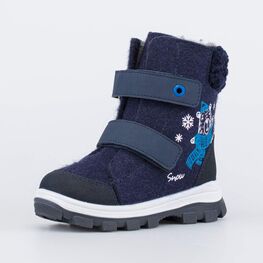 157012-41 Валенки на липучках Мишка для мальчики синий