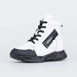 552305-42 Зимние ботинки на молнии белый для девочки белый