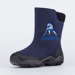 567065-41 Валенки с вышивкой Хоккей для мальчики синий