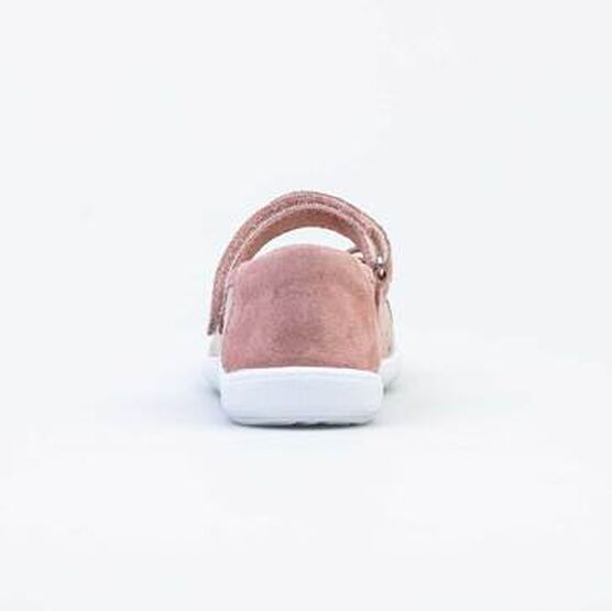 332136-22 Кожаные туфли с ремешком для девочки розовый+золотистый фото №5