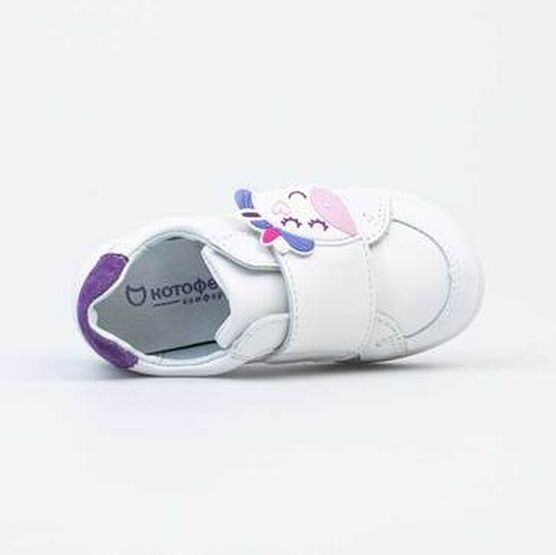 132162-21 Полуботинки из натуральной кожи для девочки белый фото №4