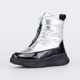 554076-41 Ботинки-дутики для девочки серебро для девочки серебристый