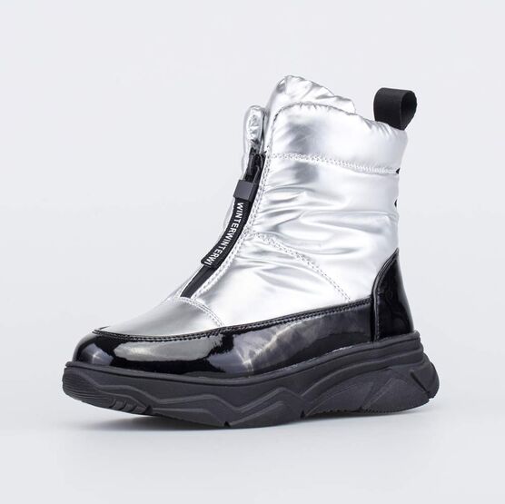 554076-41 Ботинки-дутики для девочки серебро для девочки серебристый