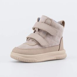 052166-31 Кожаные ботинки на байке для девочки для девочки бежевый