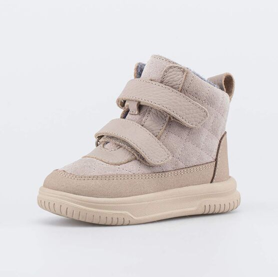 052166-31 Кожаные ботинки на байке для девочки для девочки бежевый