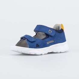 522187-23 Кожаные сандалии для мальчика Синий для мальчики син-жел