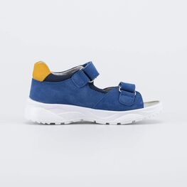 522187-23 Кожаные сандалии для мальчика Синий для мальчики син-жел фото №2