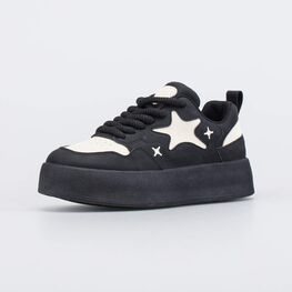 744259-71 Кеды-ботинки на высокой подошве для девочки-подростка для девочки чер-беж