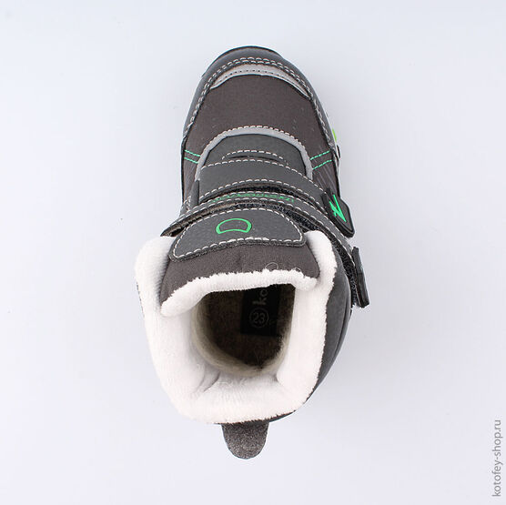 254950-44 Мембранные ботинки с LED-подсветкой для мальчики сер-зел фото №4