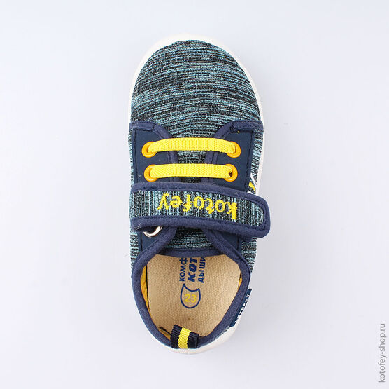 231132-11 Текстильная обувь для мальчики син-жел фото №4