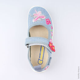 431130-11 Текстильная обувь для девочки голубой фото №4