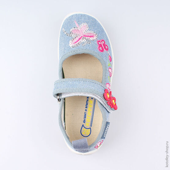 431130-11 Текстильная обувь для девочки голубой фото №4