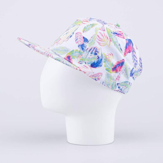 07809028-40 Кепка-бейсболка с прямым козырьком Тропики для девочки белый фото №2