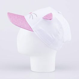 07809040-40 Кепка-бейсболка с ушками для девочки для девочки белый + розовый фото №2