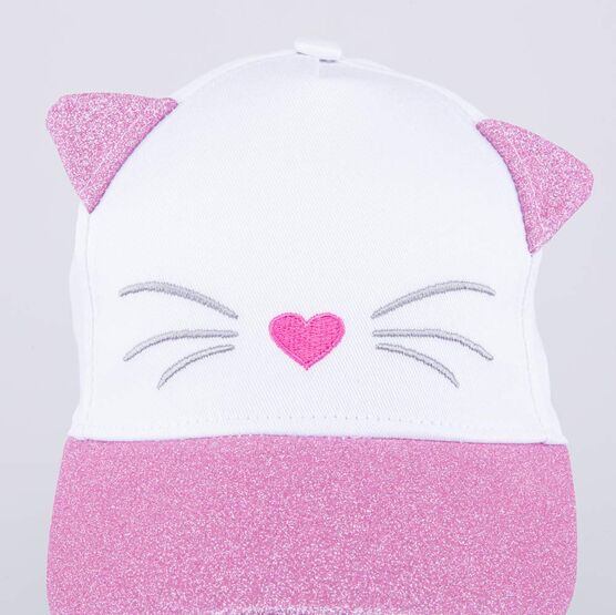 07809040-40 Кепка-бейсболка с ушками для девочки для девочки белый + розовый фото №3