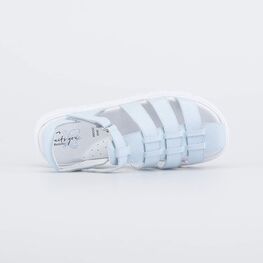 522184-21 Босоножки на липучке для девочки голубой фото №4