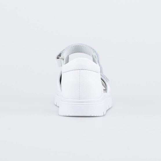 522186-21 Кожаные босоножки для девочки для девочки белый фото №5