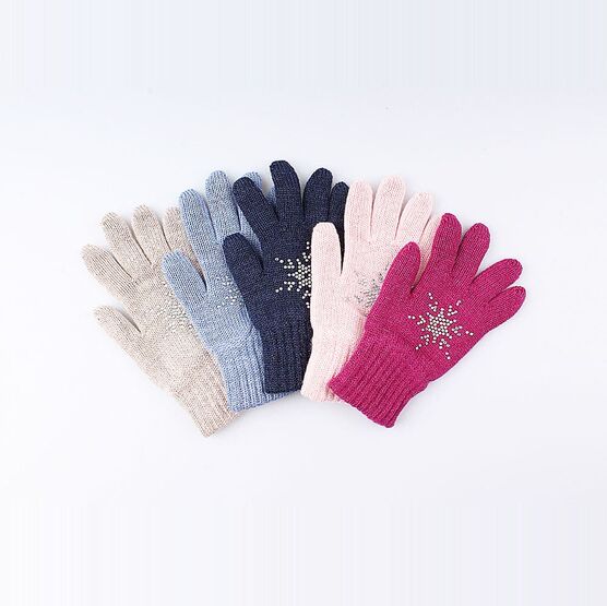 07022109-15 Перчатки двухслойные голубые для девочки голубой