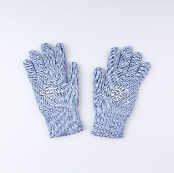 07022109-15 Перчатки двухслойные голубые для девочки голубой фото №2