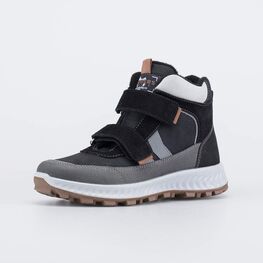 652219-31 Светоотражающие демисезонные ботинки для мальчики чер-сер