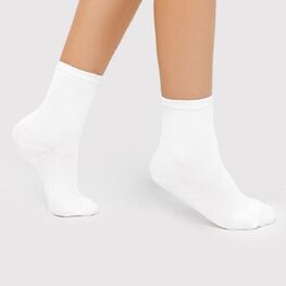 07042453-40 Белые однотонные носки из хлопка для универсальные белый