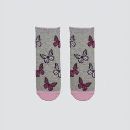 07842405-40 Носки детские хлопковые Бабочки для девочки серый