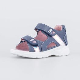 122204-22 Кожаные босоножки для девочки для девочки синий