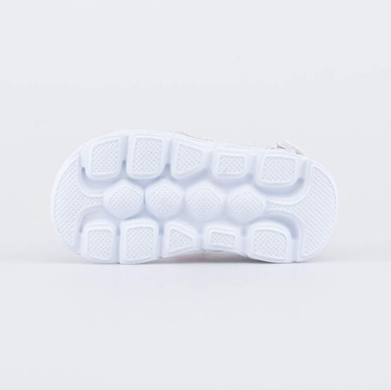 124022-11 Пляжные сандалии со светодиодами для девочки срб-роз фото №3