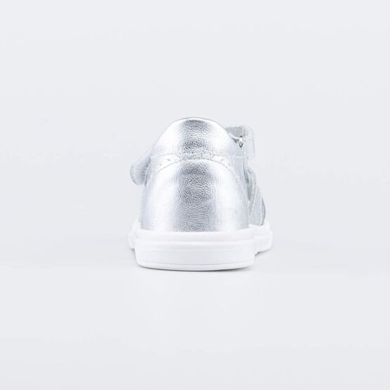 122199-22 Босоножки для девочки из натуральной кожи для девочки серебрист. фото №5